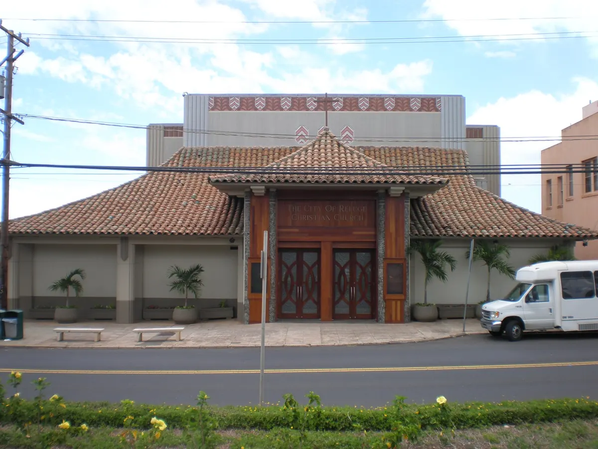 The former Waipahu Theater, built in 1930, on a Waipahu street in O'ahu